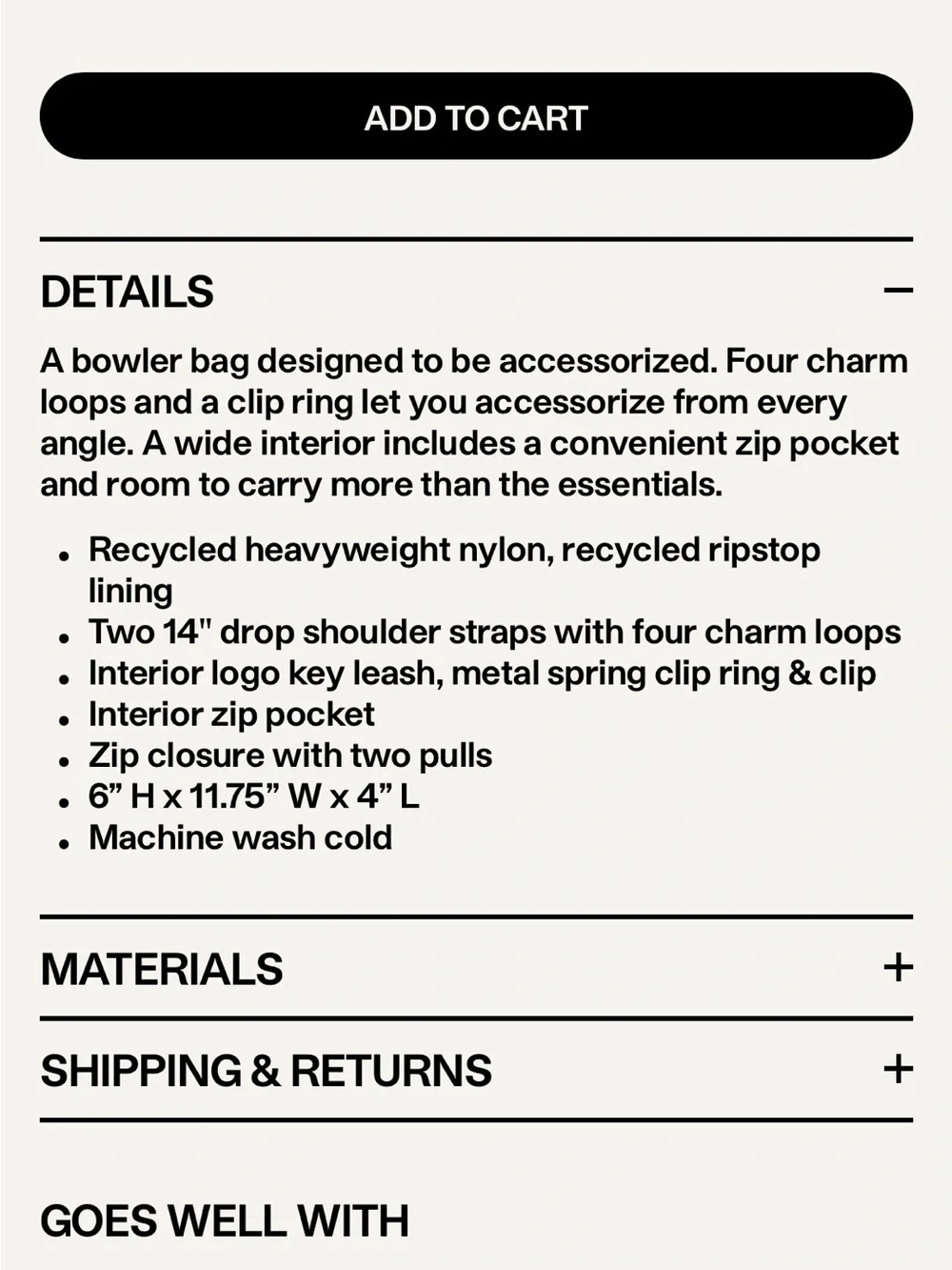 BAGGU Nylon Bowler Bag - Coffee